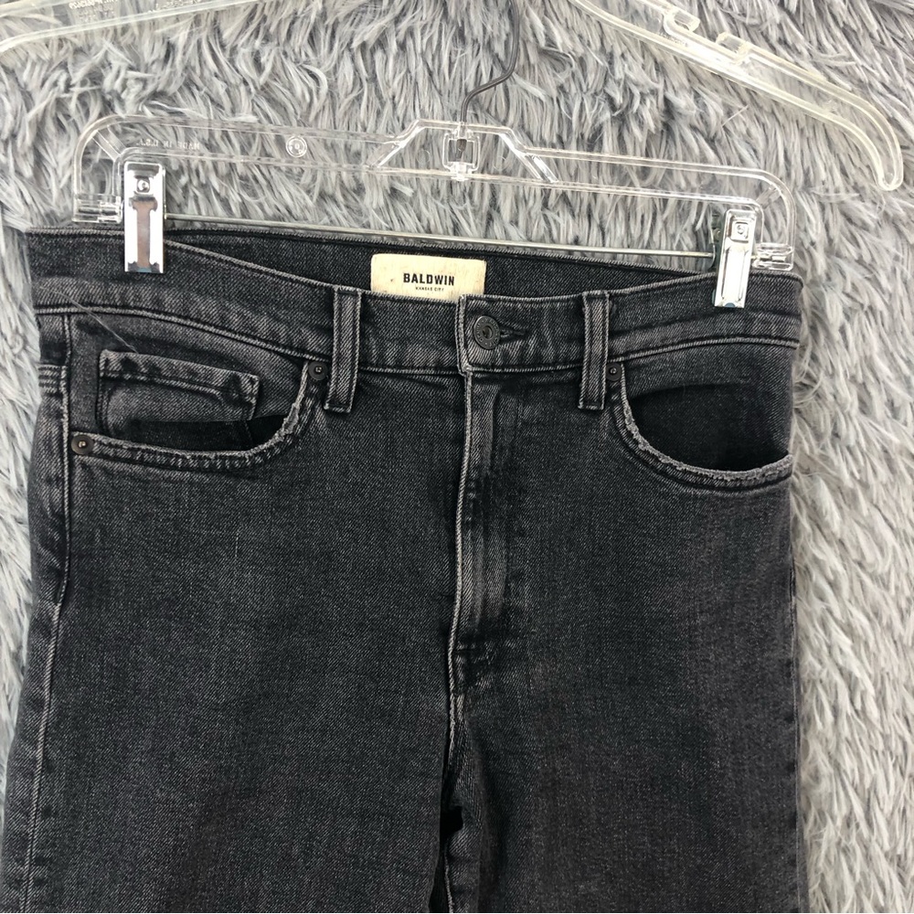 Baldwin Jeans Kansas City Lola High Rise Straight Leg Womens 27 Onyx Cropped - Picture 8 of 13